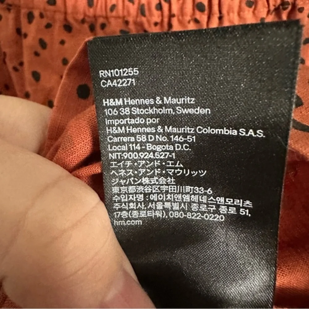 H&M Girl's Elastic Stretch Straps | Rust Orange +‎ Black Splatters